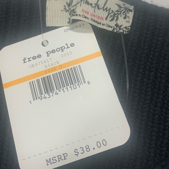 NWT Free People S You Wanna Brami Black crochet - Picture 5 of 8